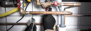 Copper plumbing lines being installed and replaced